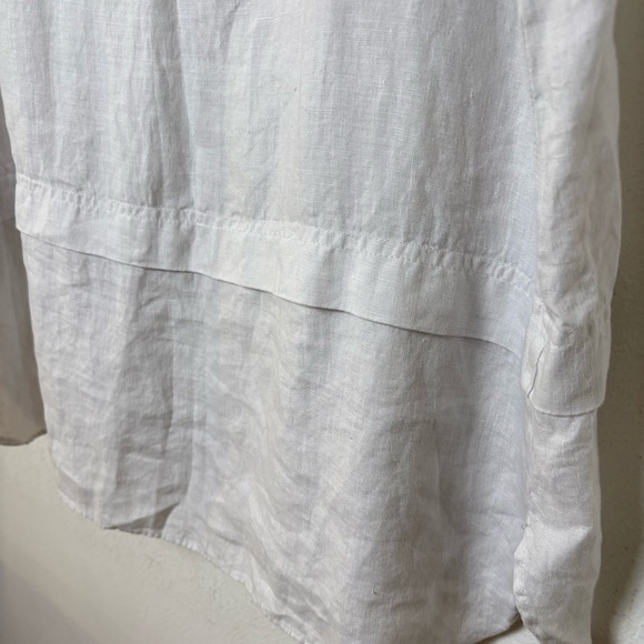 ROSSO35 Made in Italy Linen Ethereal Light Grey Button Down Tunic Sleeveless Top - Picture 6 of 16